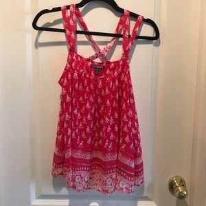 Express Pink Floral Strappy Tank Top
